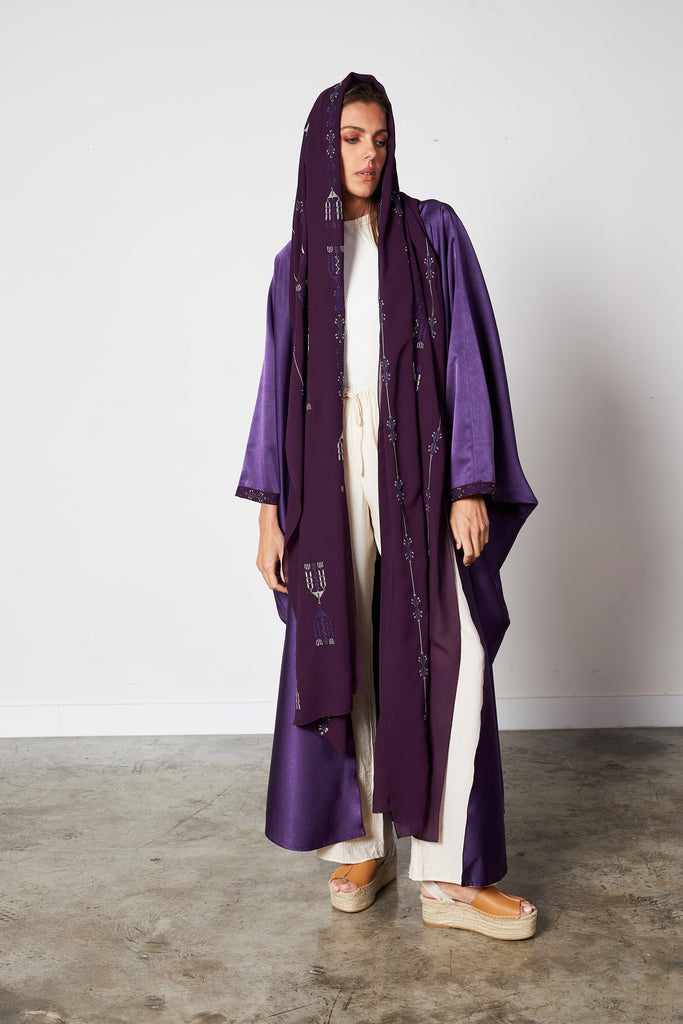 Purple - Scarf Abaya