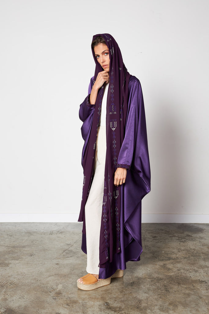 Purple - Scarf Abaya