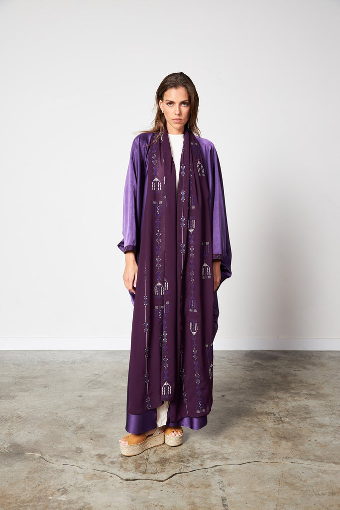 Purple - Scarf Abaya