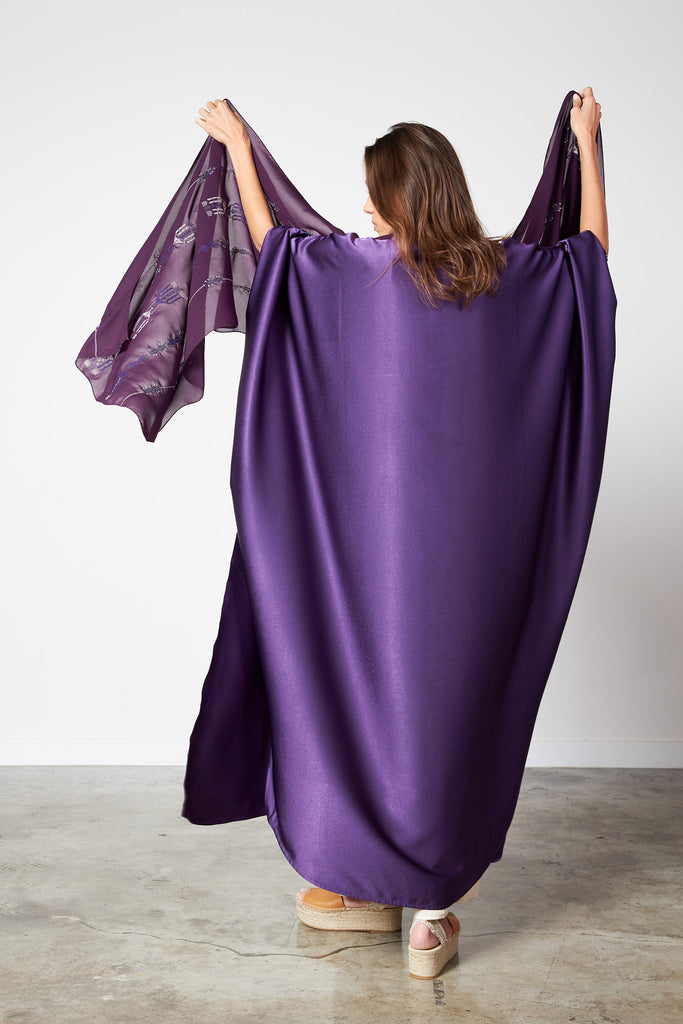 Purple - Scarf Abaya