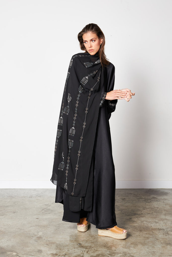 Black - Scarf Abaya